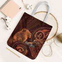 Personalised Polynesia Zodiac Leo Tote Bag Galaxy Polynesian Pattern Chest Tattoo Style LT14 White Strap One Size Orange - Polynesian Pride