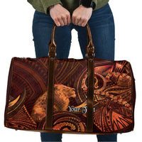 Personalised Polynesia Zodiac Leo Travel Bag Galaxy Polynesian Pattern Chest Tattoo Style LT14 Orange - Polynesian Pride