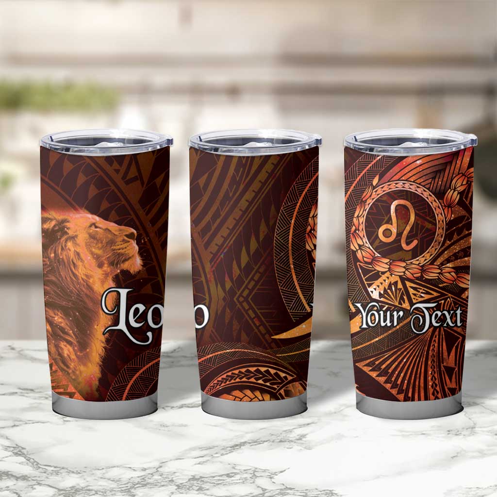 Personalised Polynesia Zodiac Leo Tumbler Cup Galaxy Polynesian Pattern Chest Tattoo Style LT14 - Polynesian Pride