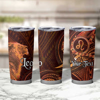Personalised Polynesia Zodiac Leo Tumbler Cup Galaxy Polynesian Pattern Chest Tattoo Style LT14 - Polynesian Pride