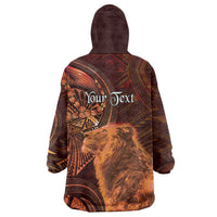 Personalised Polynesia Zodiac Leo Wearable Blanket Hoodie Galaxy Polynesian Pattern Chest Tattoo Style LT14 - Polynesian Pride