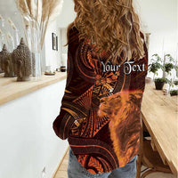 Personalised Polynesia Zodiac Leo Women Casual Shirt Galaxy Polynesian Pattern Chest Tattoo Style LT14 - Polynesian Pride