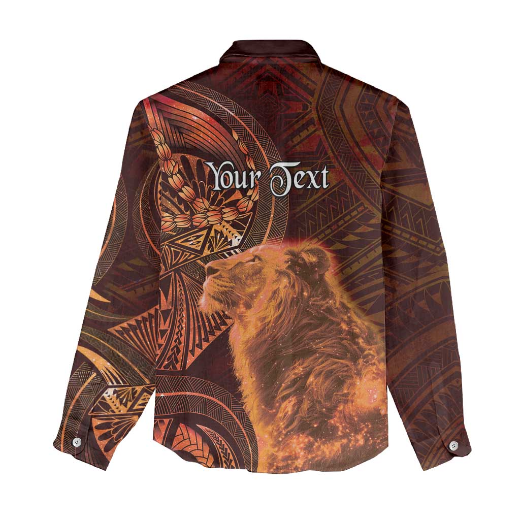 Personalised Polynesia Zodiac Leo Women Casual Shirt Galaxy Polynesian Pattern Chest Tattoo Style LT14 - Polynesian Pride