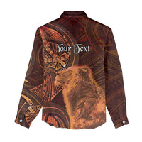 Personalised Polynesia Zodiac Leo Women Casual Shirt Galaxy Polynesian Pattern Chest Tattoo Style LT14 - Polynesian Pride