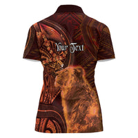 Personalised Polynesia Zodiac Leo Women Polo Shirt Galaxy Polynesian Pattern Chest Tattoo Style LT14 - Polynesian Pride