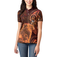 Personalised Polynesia Zodiac Leo Women Polo Shirt Galaxy Polynesian Pattern Chest Tattoo Style LT14 - Polynesian Pride