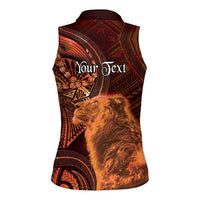 Personalised Polynesia Zodiac Leo Women Sleeveless Polo Shirt Galaxy Polynesian Pattern Chest Tattoo Style LT14 - Polynesian Pride