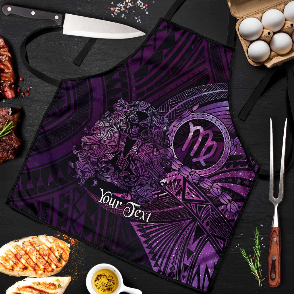 Personalised Polynesia Zodiac Virgo Apron Galaxy Polynesian Pattern Chest Tattoo Style LT14 Purple - Polynesian Pride