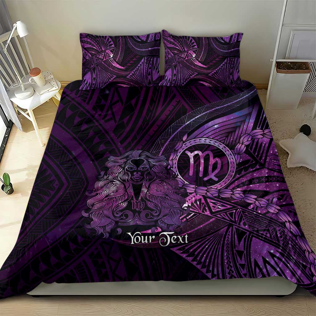 Personalised Polynesia Zodiac Virgo Bedding Set Galaxy Polynesian Pattern Chest Tattoo Style LT14 - Polynesian Pride
