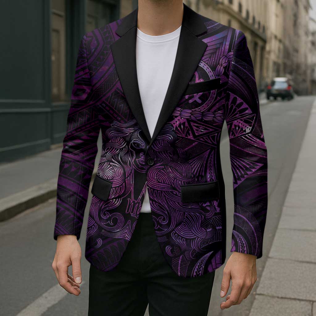 Personalised Polynesia Zodiac Virgo Blazer Galaxy Polynesian Pattern Chest Tattoo Style LT14 - Polynesian Pride