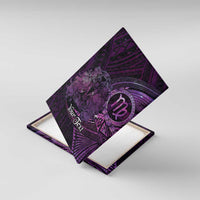 Personalised Polynesia Zodiac Virgo Canvas Wall Art Galaxy Polynesian Pattern Chest Tattoo Style LT14 With Frame Purple - Polynesian Pride