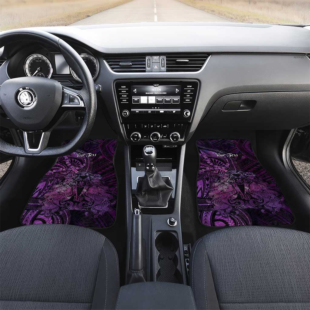 Personalised Polynesia Zodiac Virgo Car Mats Galaxy Polynesian Pattern Chest Tattoo Style LT14 Set 2pcs - Front Purple - Polynesian Pride