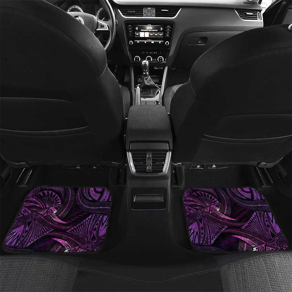 Personalised Polynesia Zodiac Virgo Car Mats Galaxy Polynesian Pattern Chest Tattoo Style LT14 Set 2pcs - Back Purple - Polynesian Pride