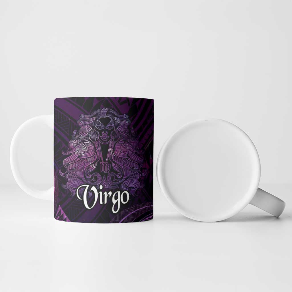 Personalised Polynesia Zodiac Virgo Ceramic Mug Galaxy Polynesian Pattern Chest Tattoo Style LT14 - Polynesian Pride