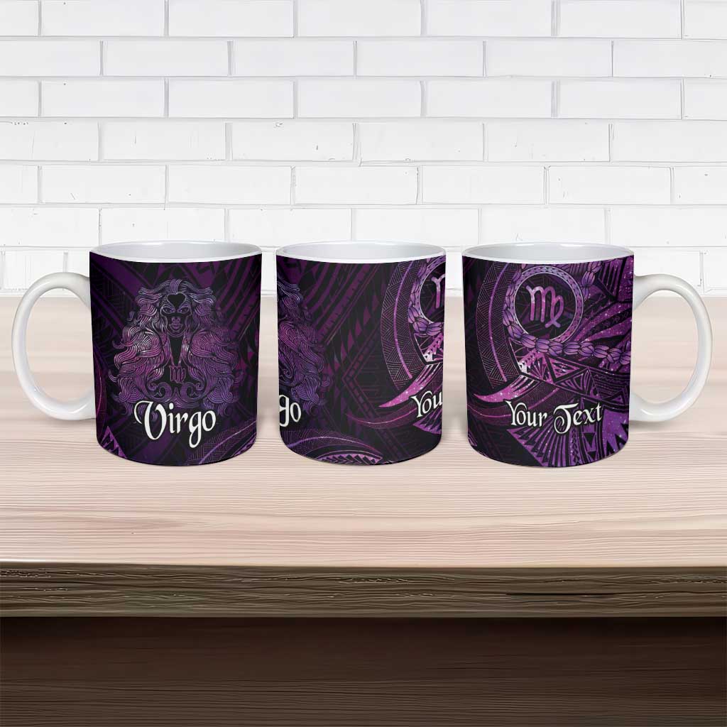 Personalised Polynesia Zodiac Virgo Ceramic Mug Galaxy Polynesian Pattern Chest Tattoo Style LT14 - Polynesian Pride