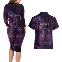 Personalised Polynesia Zodiac Virgo Couples Matching Long Sleeve Bodycon Dress and Hawaiian Shirt Galaxy Polynesian Pattern Chest Tattoo Style LT14 - Polynesian Pride