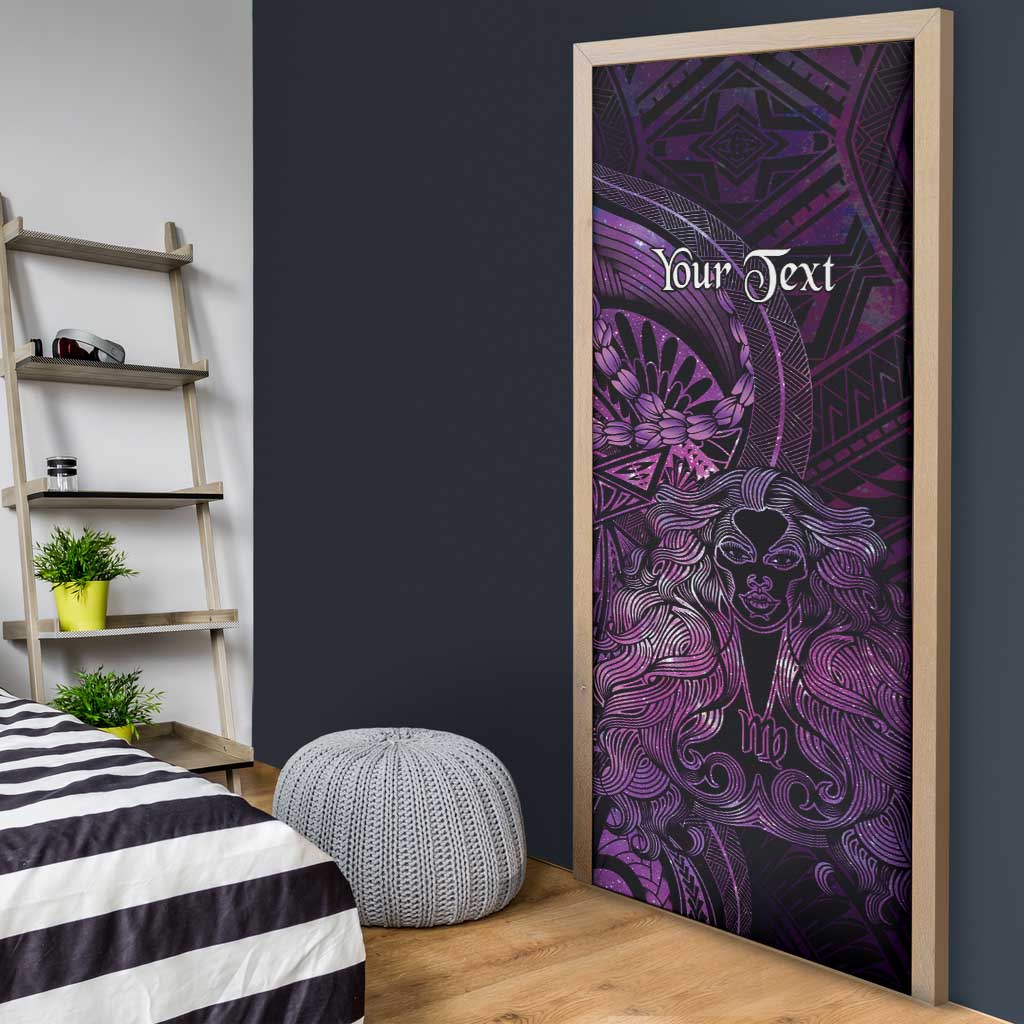 Personalised Polynesia Zodiac Virgo Door Cover Galaxy Polynesian Pattern Chest Tattoo Style LT14 - Polynesian Pride