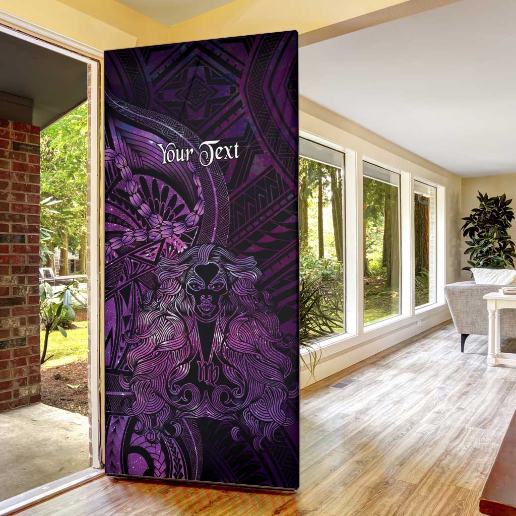 Personalised Polynesia Zodiac Virgo Door Cover Galaxy Polynesian Pattern Chest Tattoo Style LT14 - Polynesian Pride