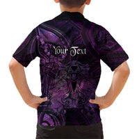 Personalised Polynesia Zodiac Virgo Family Matching Long Sleeve Bodycon Dress and Hawaiian Shirt Galaxy Polynesian Pattern Chest Tattoo Style