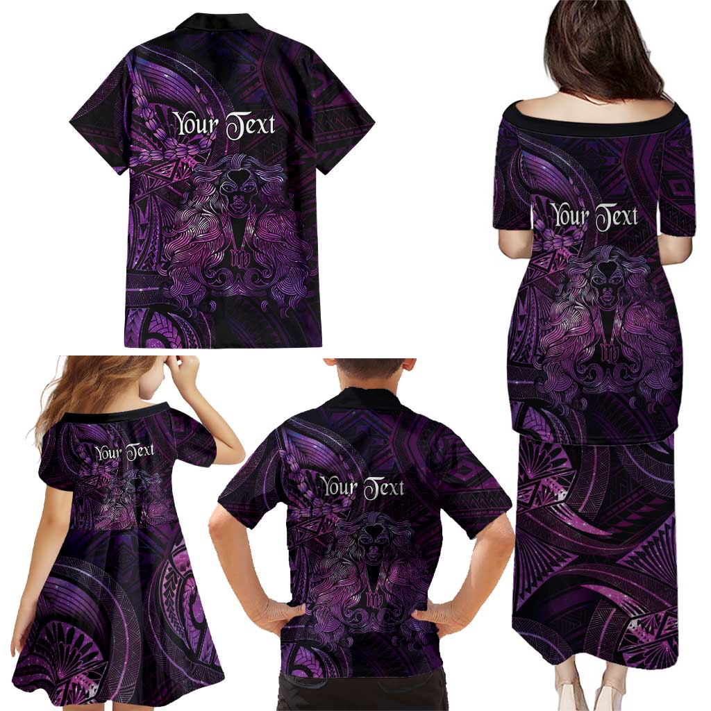 Personalised Polynesia Zodiac Virgo Family Matching Puletasi and Hawaiian Shirt Galaxy Polynesian Pattern Chest Tattoo Style LT14 - Polynesian Pride