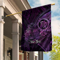 Personalised Polynesia Zodiac Virgo Garden Flag Galaxy Polynesian Pattern Chest Tattoo Style LT14 House Flag Purple - Polynesian Pride