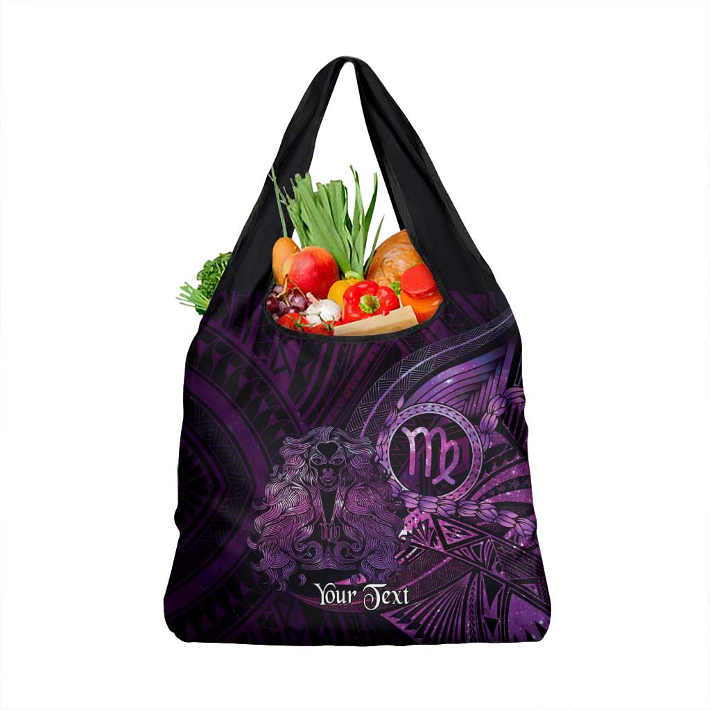 Personalised Polynesia Zodiac Virgo Grocery Bag Galaxy Polynesian Pattern Chest Tattoo Style LT14 1-pack One Size Purple - Polynesian Pride