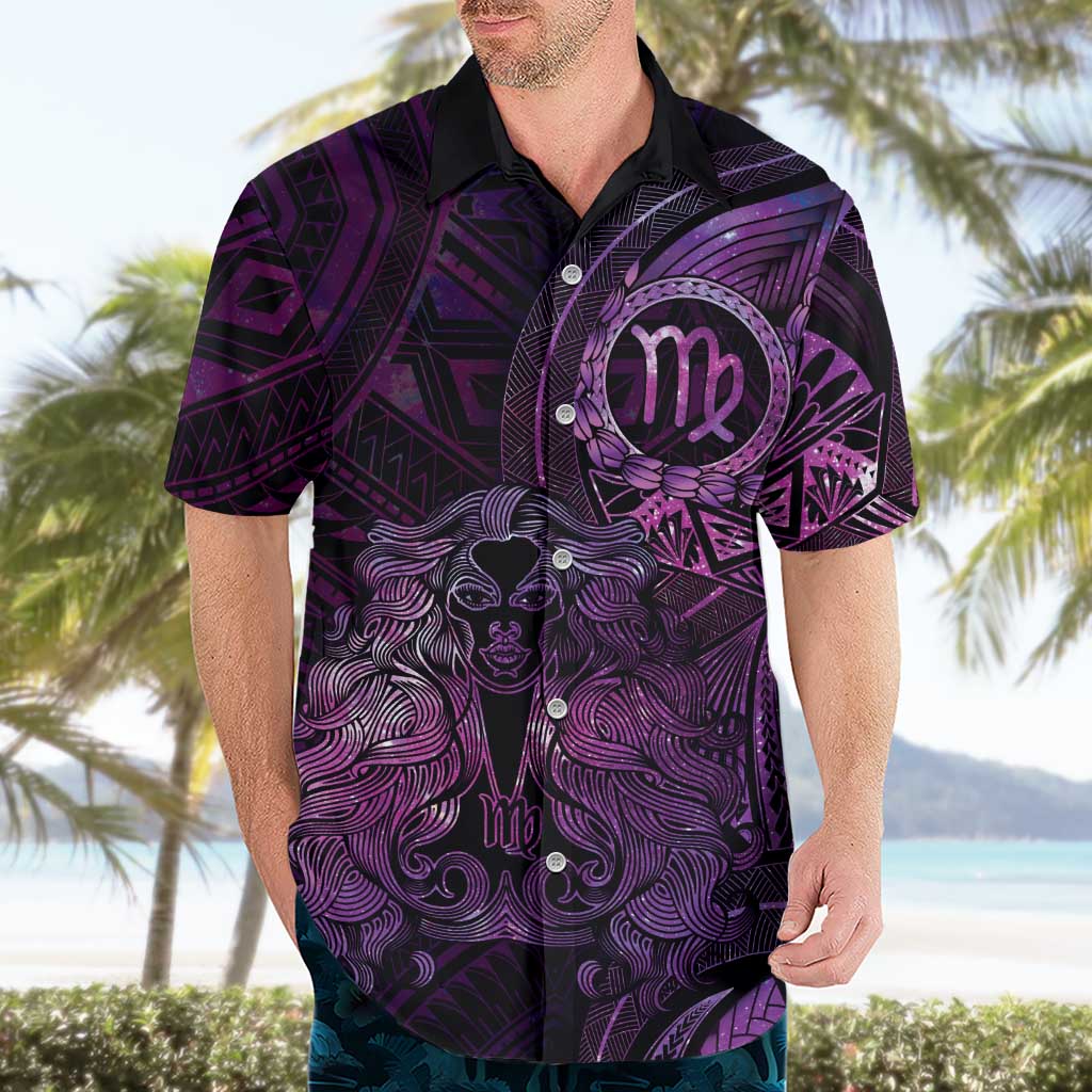 Personalised Polynesia Zodiac Virgo Hawaiian Shirt Galaxy Polynesian Pattern Chest Tattoo Style LT14 - Polynesian Pride