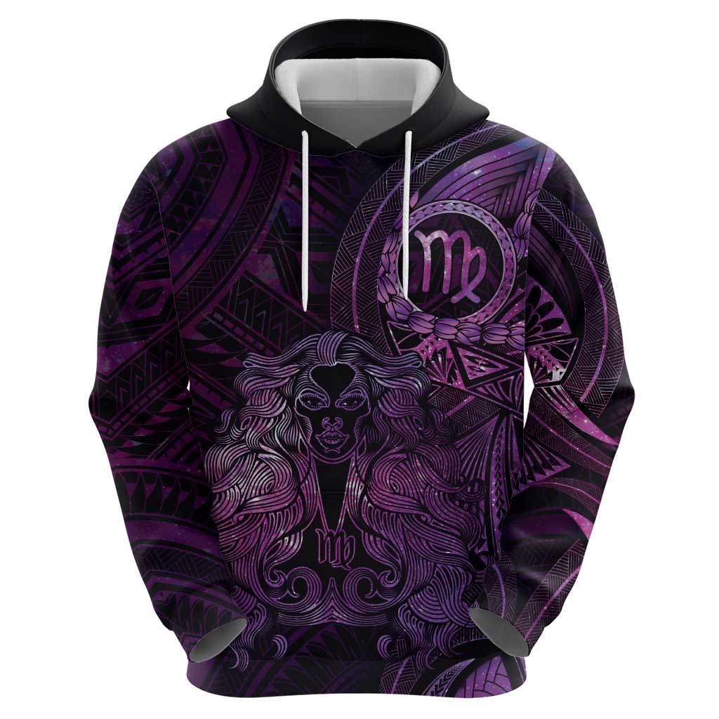 Personalised Polynesia Zodiac Virgo Hoodie Galaxy Polynesian Pattern Chest Tattoo Style LT14 - Polynesian Pride
