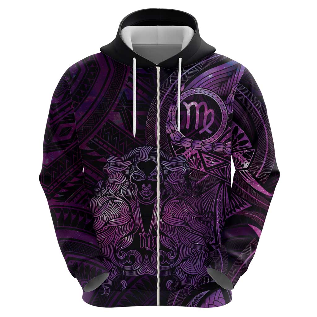 Personalised Polynesia Zodiac Virgo Hoodie Galaxy Polynesian Pattern Chest Tattoo Style LT14 - Polynesian Pride