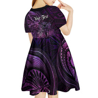 Personalised Polynesia Zodiac Virgo Kid Short Sleeve Dress Galaxy Polynesian Pattern Chest Tattoo Style LT14 - Polynesian Pride