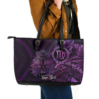 Personalised Polynesia Zodiac Virgo Leather Tote Bag Galaxy Polynesian Pattern Chest Tattoo Style LT14 - Polynesian Pride