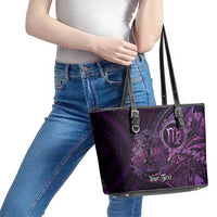 Personalised Polynesia Zodiac Virgo Leather Tote Bag Galaxy Polynesian Pattern Chest Tattoo Style LT14 - Polynesian Pride