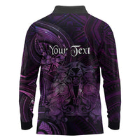 Personalised Polynesia Zodiac Virgo Long Sleeve Polo Shirt Galaxy Polynesian Pattern Chest Tattoo Style LT14 - Polynesian Pride