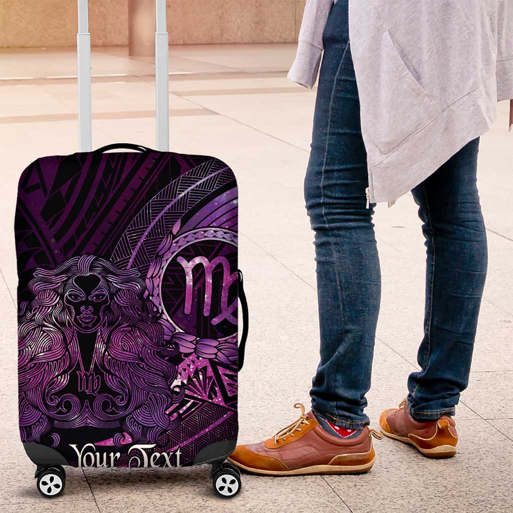 Personalised Polynesia Zodiac Virgo Luggage Cover Galaxy Polynesian Pattern Chest Tattoo Style LT14 Purple - Polynesian Pride