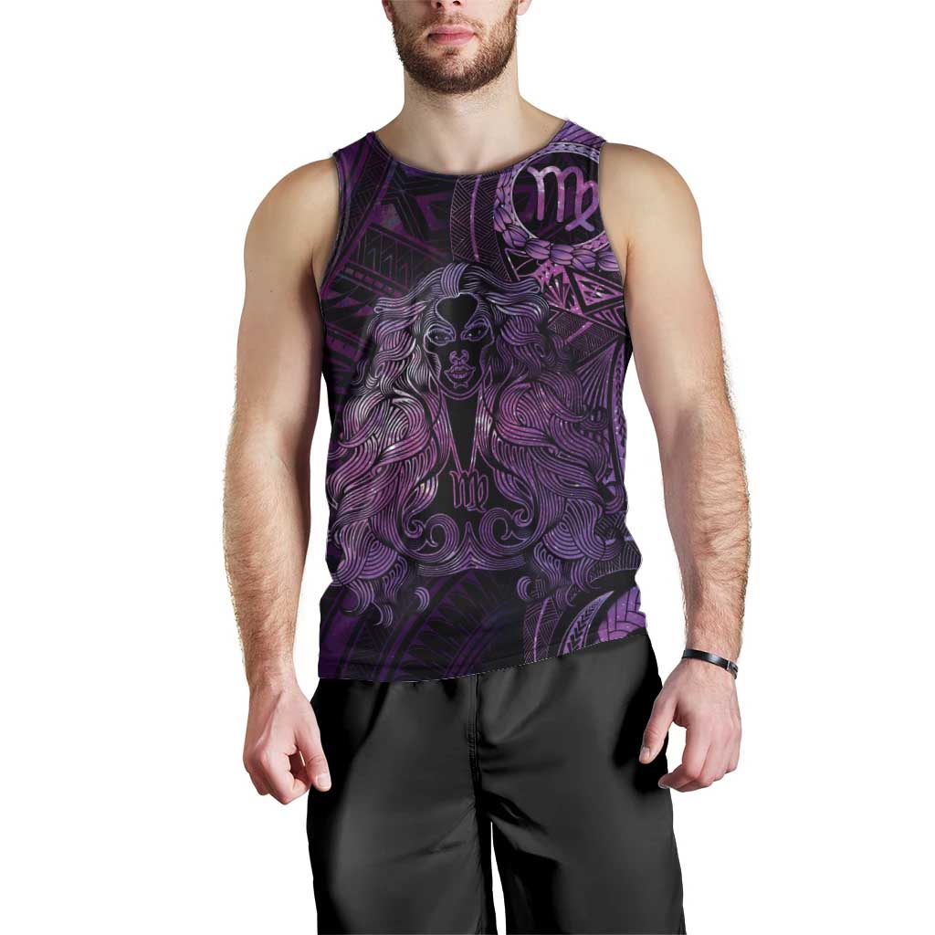 Personalised Polynesia Zodiac Virgo Men Tank Top Galaxy Polynesian Pattern Chest Tattoo Style LT14 - Polynesian Pride