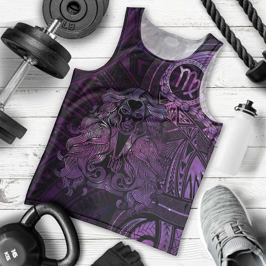 Personalised Polynesia Zodiac Virgo Men Tank Top Galaxy Polynesian Pattern Chest Tattoo Style LT14 - Polynesian Pride