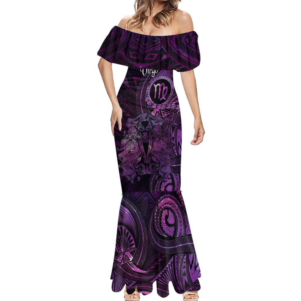 Personalised Polynesia Zodiac Virgo Mermaid Dress Galaxy Polynesian Pattern Chest Tattoo Style LT14 - Polynesian Pride