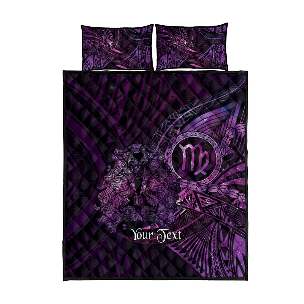 Personalised Polynesia Zodiac Virgo Quilt Bed Set Galaxy Polynesian Pattern Chest Tattoo Style LT14 - Polynesian Pride