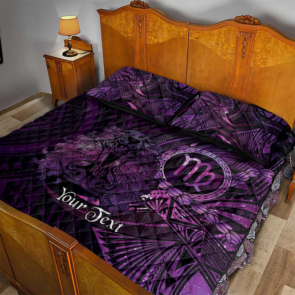 Personalised Polynesia Zodiac Virgo Quilt Bed Set Galaxy Polynesian Pattern Chest Tattoo Style LT14 - Polynesian Pride