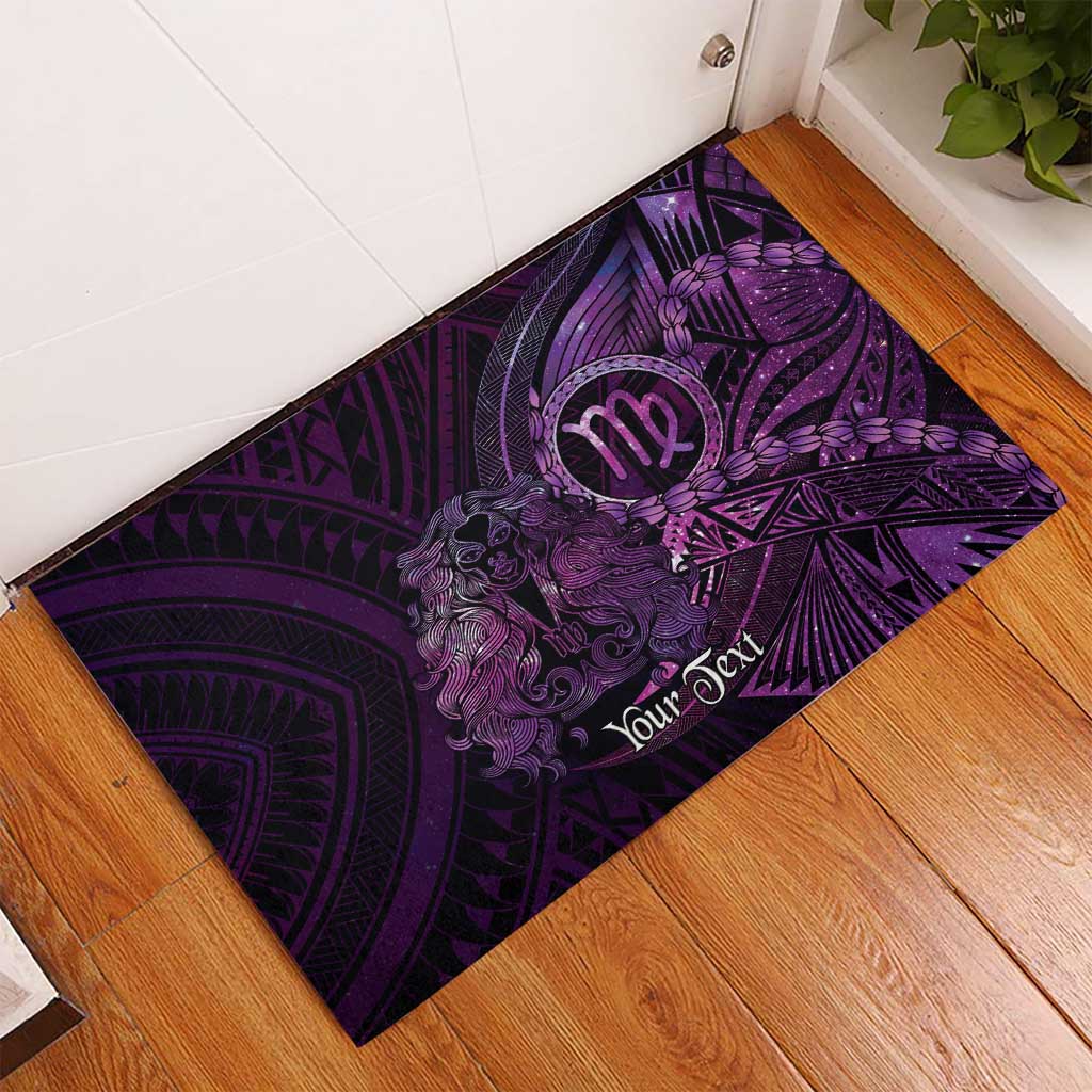 Personalised Polynesia Zodiac Virgo Rubber Doormat Galaxy Polynesian Pattern Chest Tattoo Style LT14 - Polynesian Pride