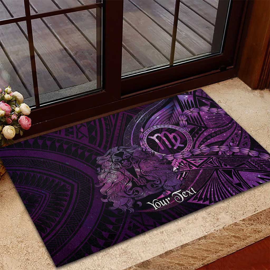 Personalised Polynesia Zodiac Virgo Rubber Doormat Galaxy Polynesian Pattern Chest Tattoo Style LT14 - Polynesian Pride
