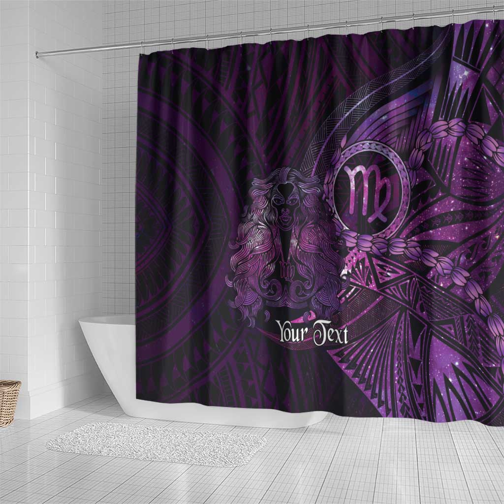 Personalised Polynesia Zodiac Virgo Shower Curtain Galaxy Polynesian Pattern Chest Tattoo Style LT14 - Polynesian Pride