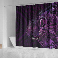 Personalised Polynesia Zodiac Virgo Shower Curtain Galaxy Polynesian Pattern Chest Tattoo Style LT14 - Polynesian Pride