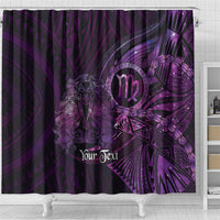 Personalised Polynesia Zodiac Virgo Shower Curtain Galaxy Polynesian Pattern Chest Tattoo Style LT14 - Polynesian Pride