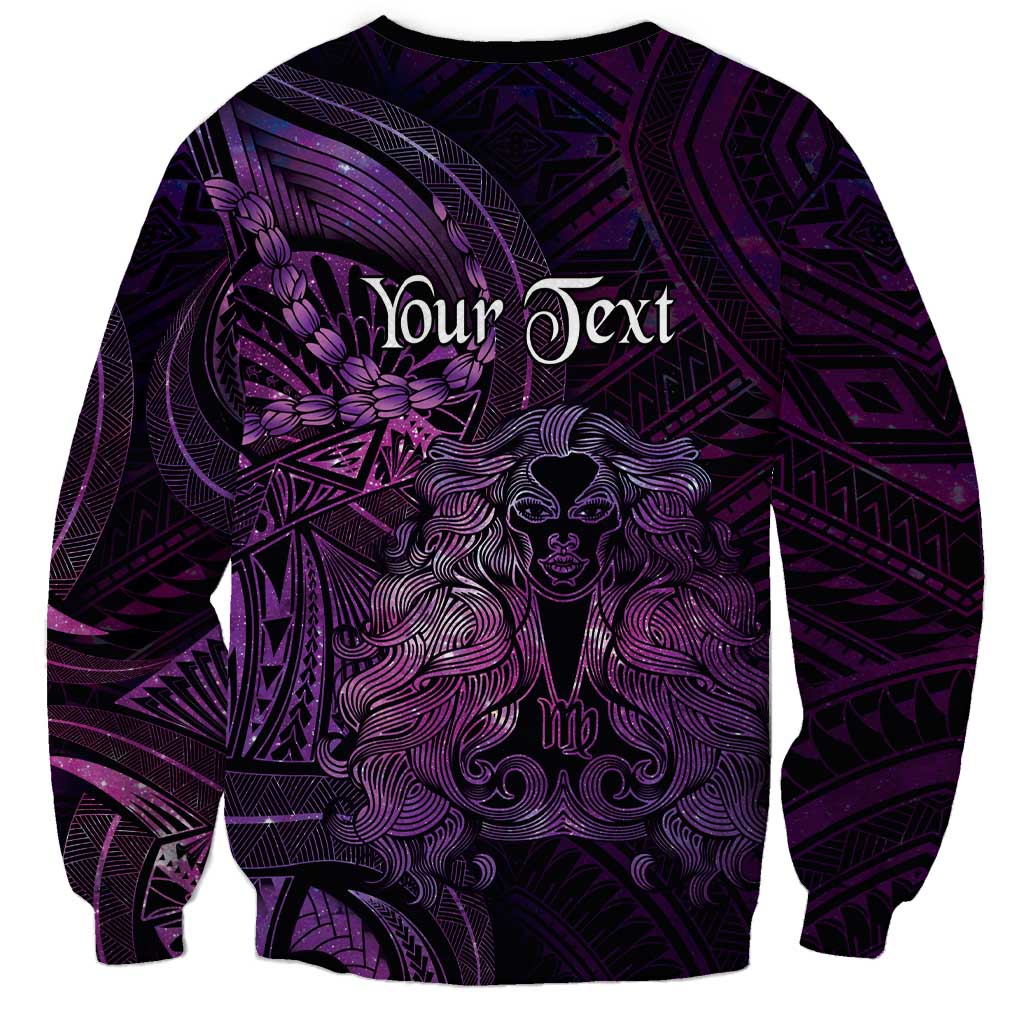 Personalised Polynesia Zodiac Virgo Sweatshirt Galaxy Polynesian Pattern Chest Tattoo Style LT14 - Polynesian Pride