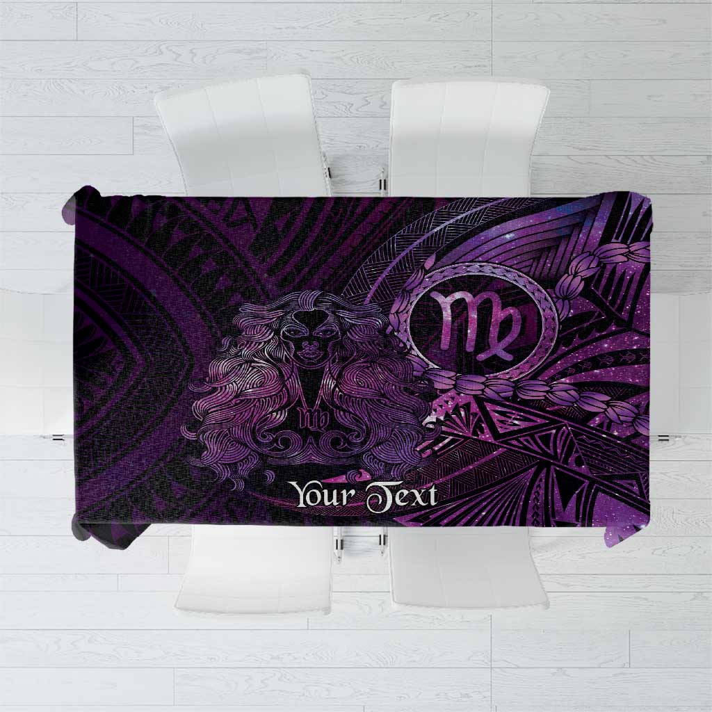 Personalised Polynesia Zodiac Virgo Tablecloth Galaxy Polynesian Pattern Chest Tattoo Style LT14 Purple - Polynesian Pride