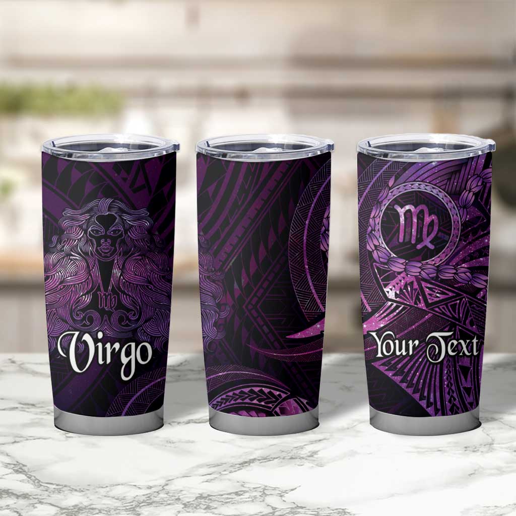 Personalised Polynesia Zodiac Virgo Tumbler Cup Galaxy Polynesian Pattern Chest Tattoo Style LT14 - Polynesian Pride