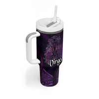 Personalised Polynesia Zodiac Virgo Tumbler With Handle Galaxy Polynesian Pattern Chest Tattoo Style LT14 - Polynesian Pride