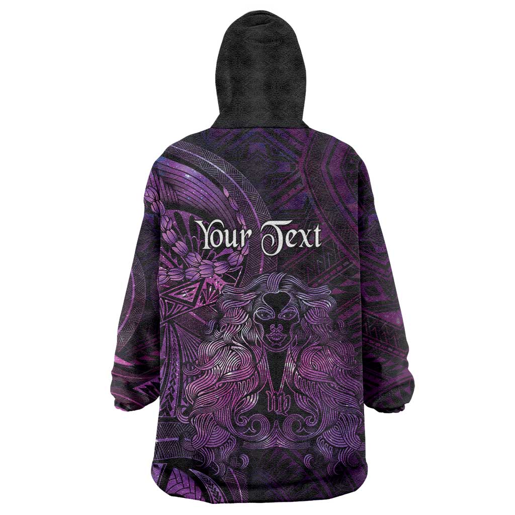 Personalised Polynesia Zodiac Virgo Wearable Blanket Hoodie Galaxy Polynesian Pattern Chest Tattoo Style LT14 - Polynesian Pride