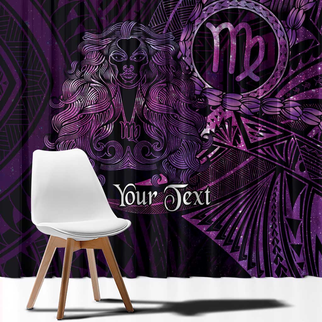 Personalised Polynesia Zodiac Virgo Window Curtain Galaxy Polynesian Pattern Chest Tattoo Style LT14 - Polynesian Pride